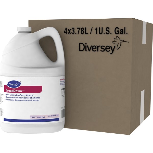 Diversey Odor Eliminator, Cherry Almond Scent, 1Gal, , Red, PK 4 DVO94355110CT